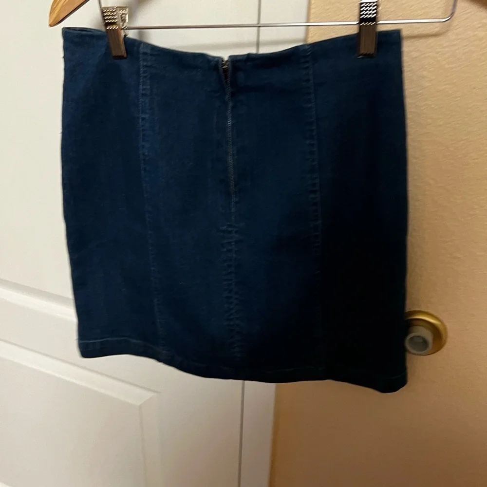 Alter'd State Denim Zip Up Mini Skirt Large